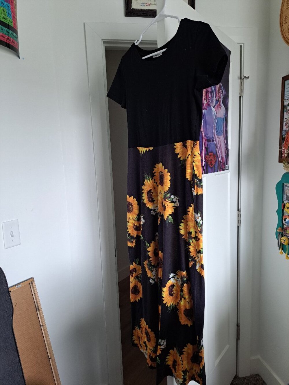 Black sunflower dress